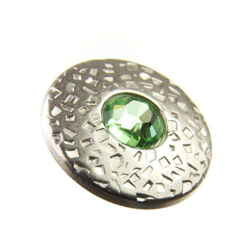 Trachtenknopf ST-17-S Silber mit Swarovski® Kristall Peridot Hellgrün für Dirndl und Tracht