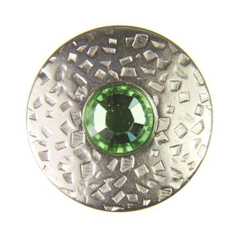 Trachtenknopf ST-17-S Silber mit Swarovski® Kristall Peridot Hellgrün für Dirndl und Tracht