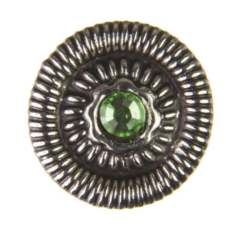 Trachtenknopf Peridot (Hellgrün) mit Swarovski® Crystal ST-19AS Altsilber für Dirndl und Trachtenmode