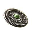 Trachtenknopf Peridot (Hellgrün) mit Swarovski® Crystal ST-19AS Altsilber für Dirndl und Trachtenmode