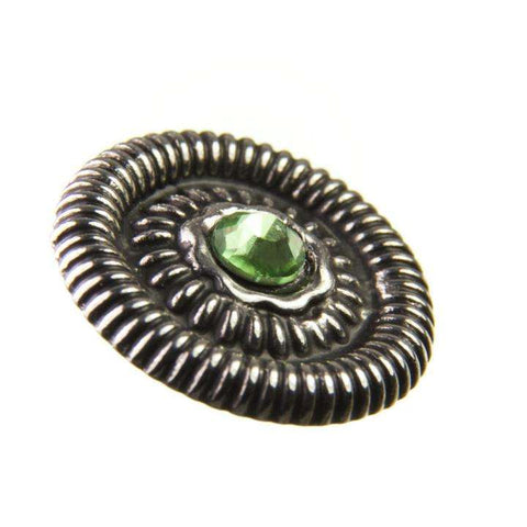 Trachtenknopf Peridot (Hellgrün) mit Swarovski® Crystal ST-19AS Altsilber für Dirndl und Trachtenmode