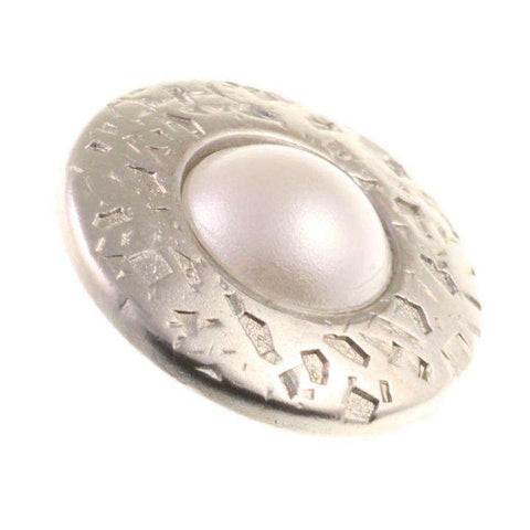 Trachtenknopf ST-17-S Silber mit Swarovski® Perle Creme für Dirndl, Tracht, Blusen und Jacken