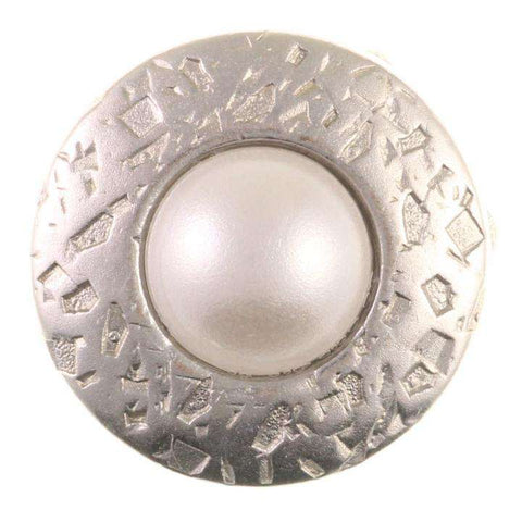 Trachtenknopf ST-17-S Silber mit Swarovski® Perle Creme für Dirndl, Tracht, Blusen und Jacken