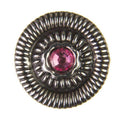 Trachtenknopf Rose (Rosa) mit Swarovski® Crystal ST-19AS Altsilber für Dirndl und Trachtenmode