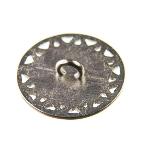 Trachten Metallknopf Silber ST-12-S Black Diamond Rauchgrau mit Swarovski® Kristall für Dirndl und Tracht
