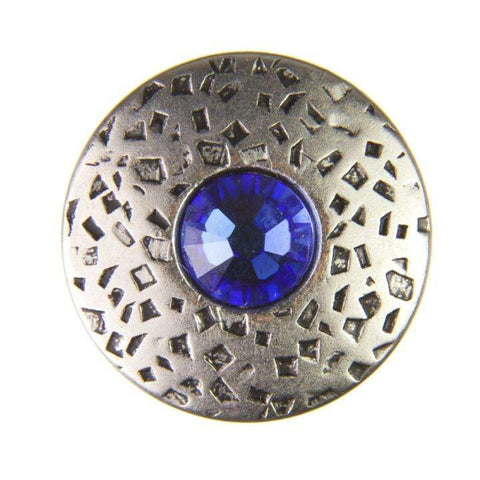 Trachtenknopf ST-17-AS Altsilber mit Swarovski® Kristall Sapphire Saphirblau für Dirndl und Tracht