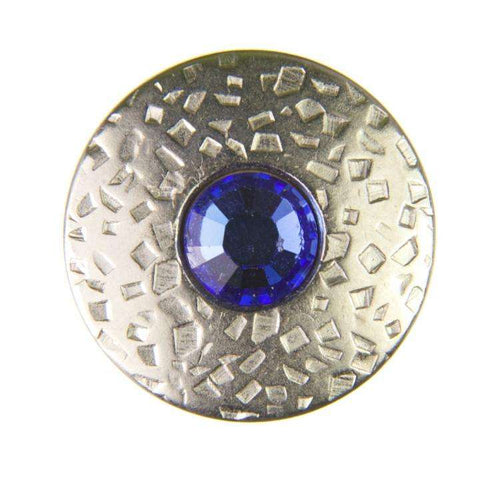 Trachtenknopf ST-17-S Silber mit Swarovski® Kristall Sapphire Saphirblau für Dirndl und Tracht