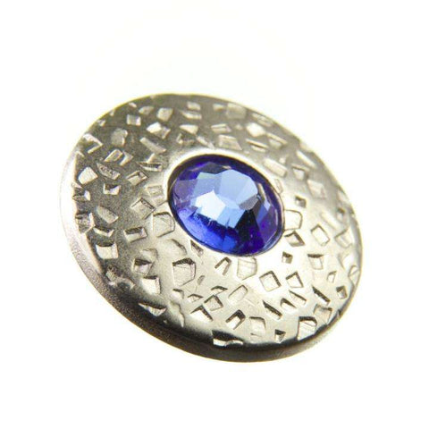 Trachtenknopf ST-17-S Silber mit Swarovski® Kristall Sapphire Saphirblau für Dirndl und Tracht