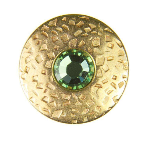 Trachtenknopf ST-17-G Gold mit Swarovski® Kristall Peridot Hellgrün für Dirndl und Tracht