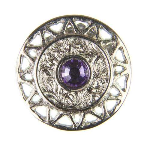 Trachten Metallknopf Silber ST-12-S Tanzanite Blauviolett mit Swarovski® Kristall für Dirndl und Tracht