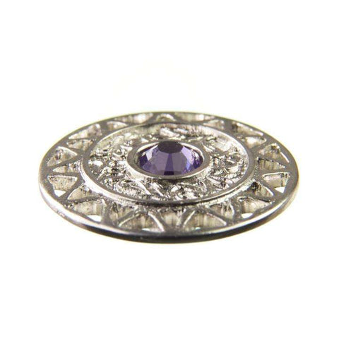 Trachten Metallknopf Silber ST-12-S Tanzanite Blauviolett mit Swarovski® Kristall für Dirndl und Tracht