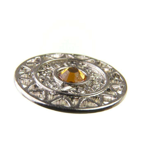 Trachten Metallknopf Silber ST-12-S Light Topaz Hellchampagner mit Swarovski® Kristall für Dirndl und Tracht