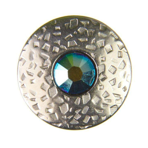 Trachtenknopf ST-17-S Silber mit Swarovski® Kristall Türkis Türkis für Dirndl und Tracht