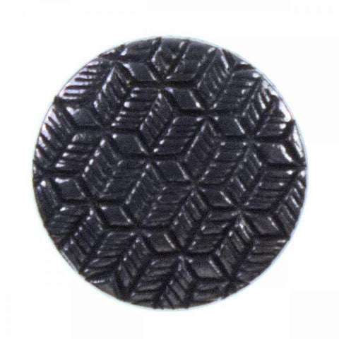 Metallknopf mit Muster in Altsilber-Silber mit Öse-Befestigung in 15 mm