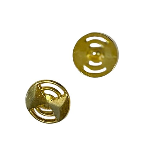Metallknopf in Gold mit Öse-Befestigung in 12–15 mm