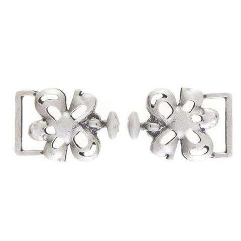 Miederhaken Blüten silber ts-84