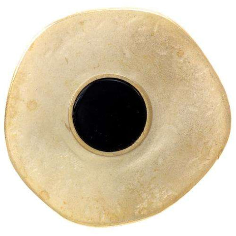 Metallknopf mit Trachtenoptik in Gold mit Öse-Befestigung in 45 mm