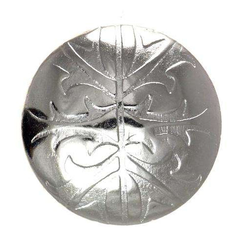 Metallknopf mit Wappenmotiv in Silber mit Öse-Befestigung in 20 mm
