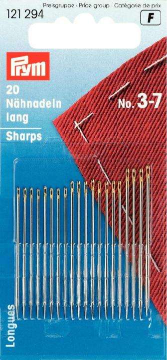 Nähnadeln mit Goldöhr 20 Stk lang No. 3 7