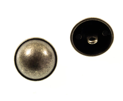 Metallknopf mit Wappenmotiv in Altsilber-Silber mit Öse-Befestigung in 15 mm