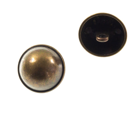 Metallknopf mit Wappenmotiv in Messing mit Öse-Befestigung in 18–20 mm
