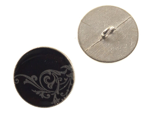 Metallknopf in Schwarz mit Öse-Befestigung in 23 mm