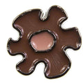 Metallknopf mit Blumenmotiv in Braun mit Öse-Befestigung in 20–25 mm
