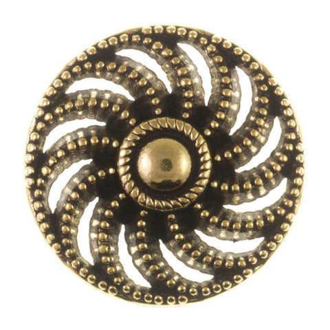 Metallknopf in Gold mit Öse-Befestigung in 12–15 mm