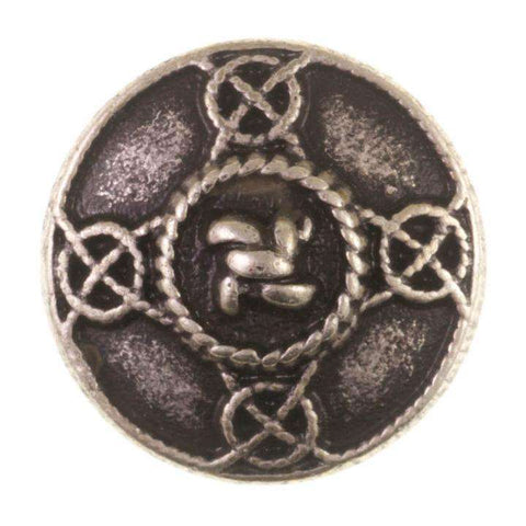 Metallknopf mit Ankermotiv in Altsilber-Silber mit Öse-Befestigung in 20 mm
