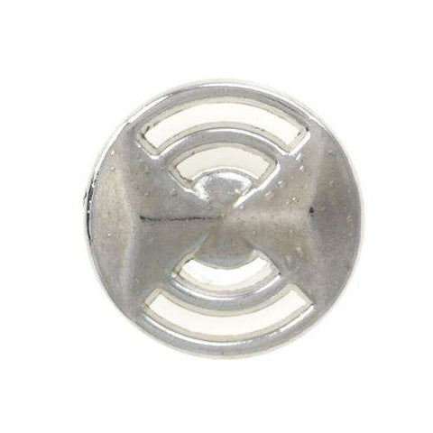 Metallknopf in Silber mit Öse-Befestigung in 12 mm