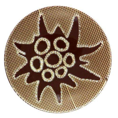 Knopf mit Edelweiß Druck TKK-25braun