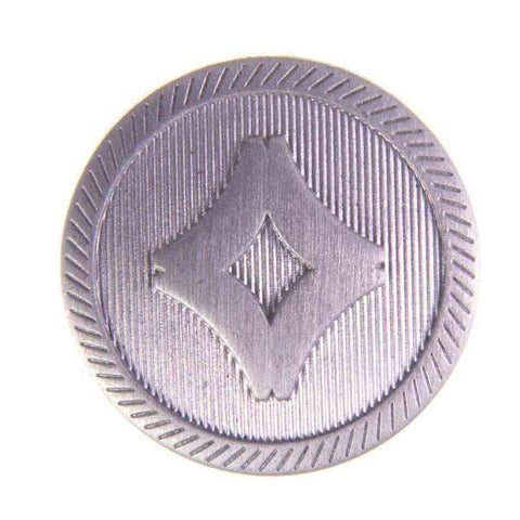 Metallknopf in Silber mit Öse-Befestigung in 15 mm