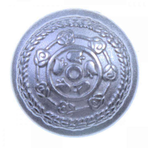 Metallknopf mit Muster in Silber mit Öse-Befestigung in 18–20 mm