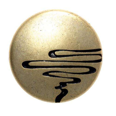 Metallknopf mit Muster in Gold mit Öse-Befestigung in 15–20 mm