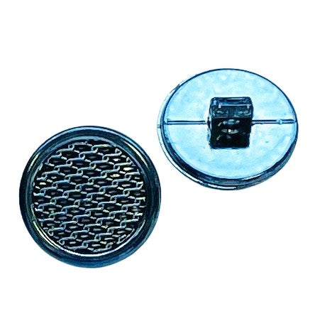 Blau Metallic farbener  Ösenknopf mit feiner Netz Optik für Blazer und Jacken