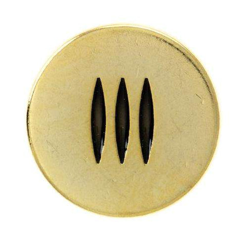 Metallknopf mit Streifenmuster Muster in Gold mit Öse-Befestigung in 18–20 mm