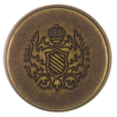 Wappen Ösenknopf in Messingoptik für Trachtenmode und Jacken