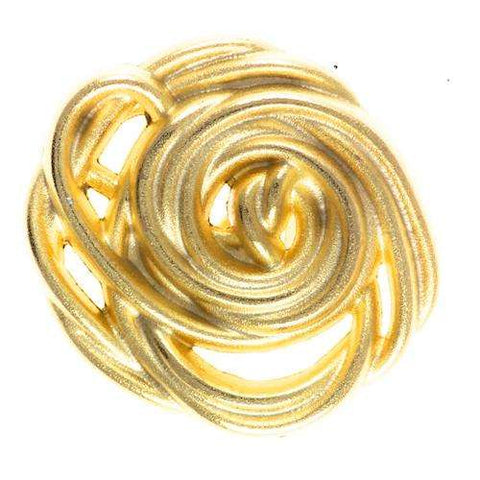Trachtenknopf Rosenmotiv Gold Ösenknopf TK-46G für Dirndl, Janker und Trachtenjacken