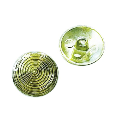 Metallknopf in Silber-Gold mit Öse-Befestigung in 15–20 mm