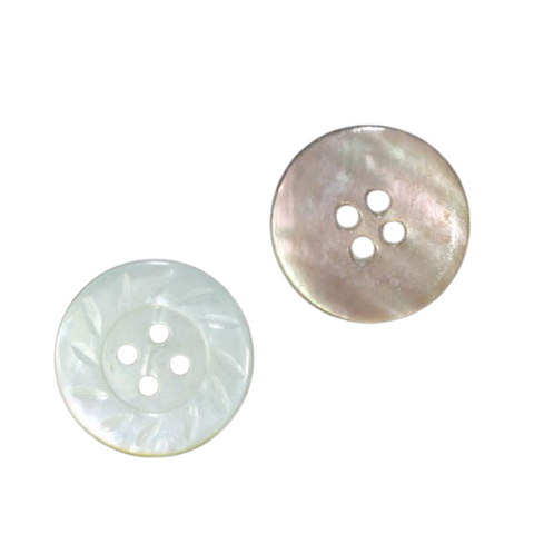 Echter Perlmuttknopf Natur in Creme/Natur mit 4-Loch-Befestigung
