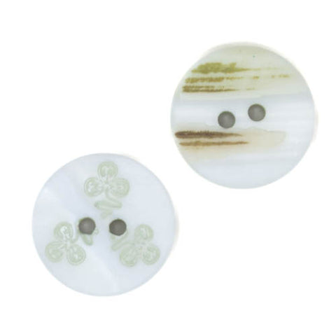 Echter Perlmuttknopf Natur in Creme/Natur mit 2-Loch-Befestigung