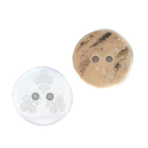 Echter Perlmuttknopf Natur in Creme/Natur mit 2-Loch-Befestigung