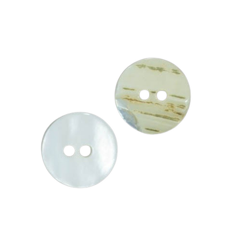 Echter Perlmuttknopf Natur in Creme/Natur mit 2-Loch-Befestigung