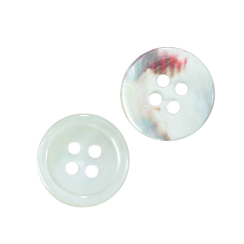 Echter Perlmuttknopf Natur in Creme/Natur mit 4-Loch-Befestigung