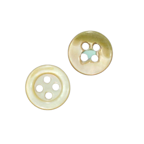 Echter Perlmuttknopf Natur in Beige mit 4-Loch-Befestigung