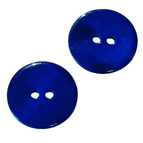 Echter Perlmuttknopf Natur in Blau mit 2-Loch-Befestigung