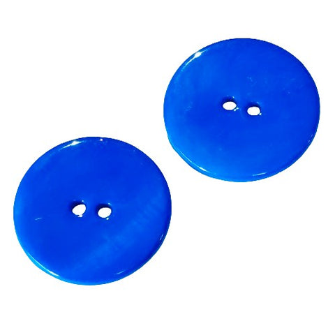 Echter Perlmuttknopf Natur in Blau mit 2-Loch-Befestigung