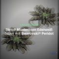 Dirndl Miederösen Edelweiß Silber mit Swarovski® Peridot – TS-100 – Clean Showcase