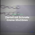 Zierteil mit Schnalle Creme 35x33mm – Metallschnalle ZS-09 – Clean Showcase