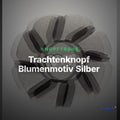 Trachtenknopf Blumenmotiv Silber – 2-Loch Knopf – TK-218S – Clean Showcase